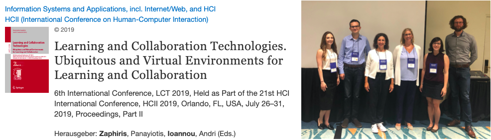 Session “Wearable Technologies for Learning and Collaboration” HCI International 2019