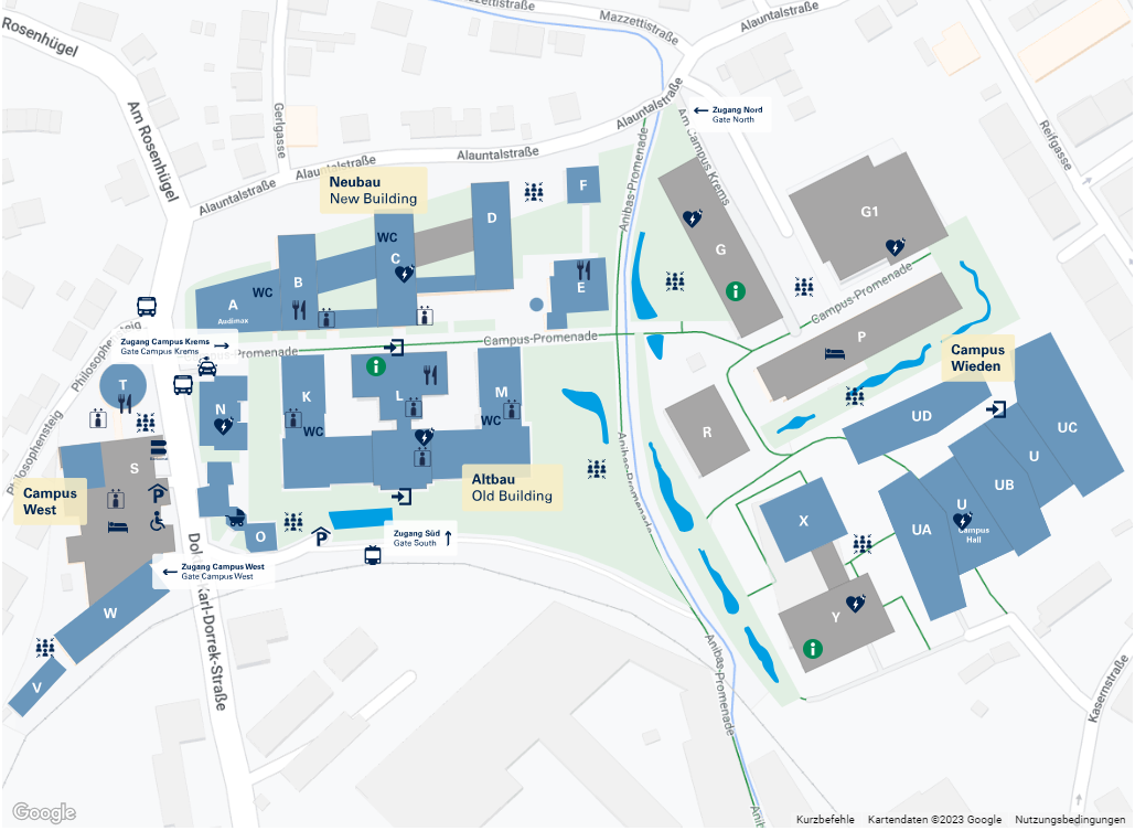 Danube university campus map